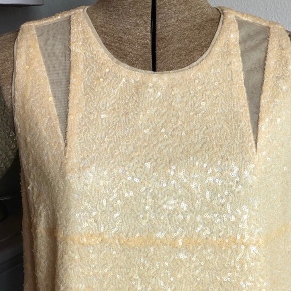 7 For All Mankind Sequin Top with Sheer Panels - Picture 2 of 8